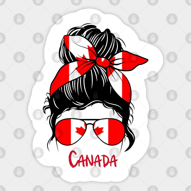 Canadian Girl, Canadian girlfriend, Canada Messy bun Sticker by JayD World